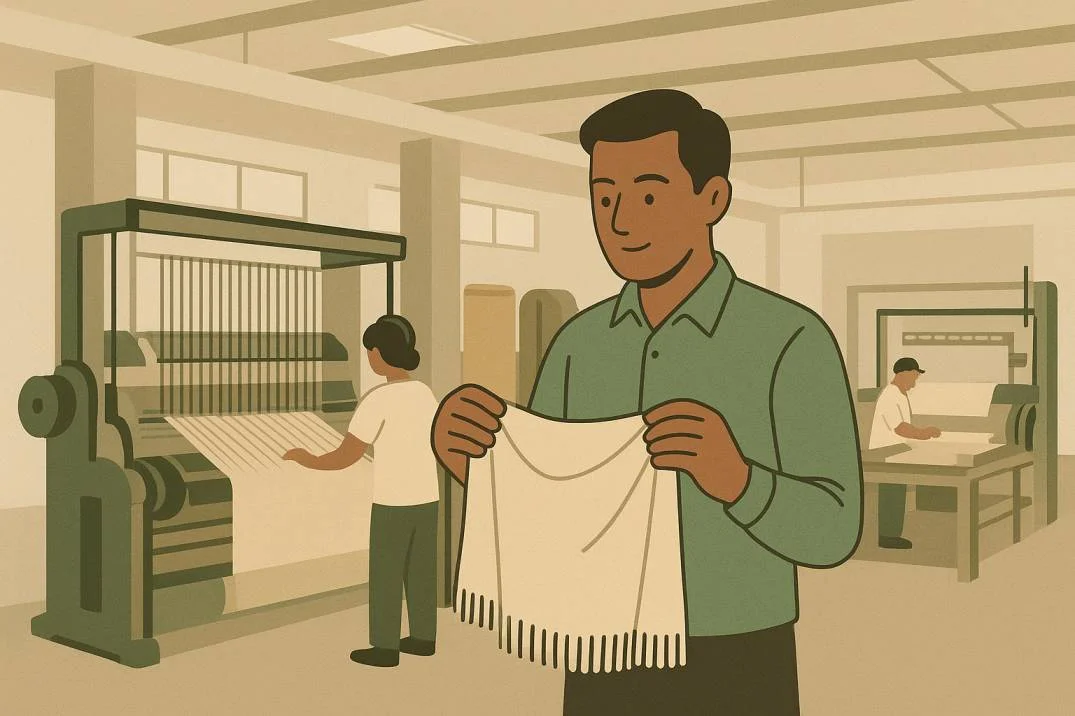 Factory view of Stitxa, a scarf manufacturer in India producing premium scarves, shawls, and stoles